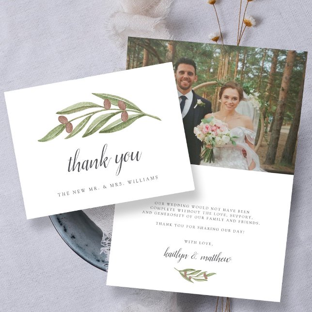The Olive Branch Wedding Collection Thank You Card (Creator Uploaded)
