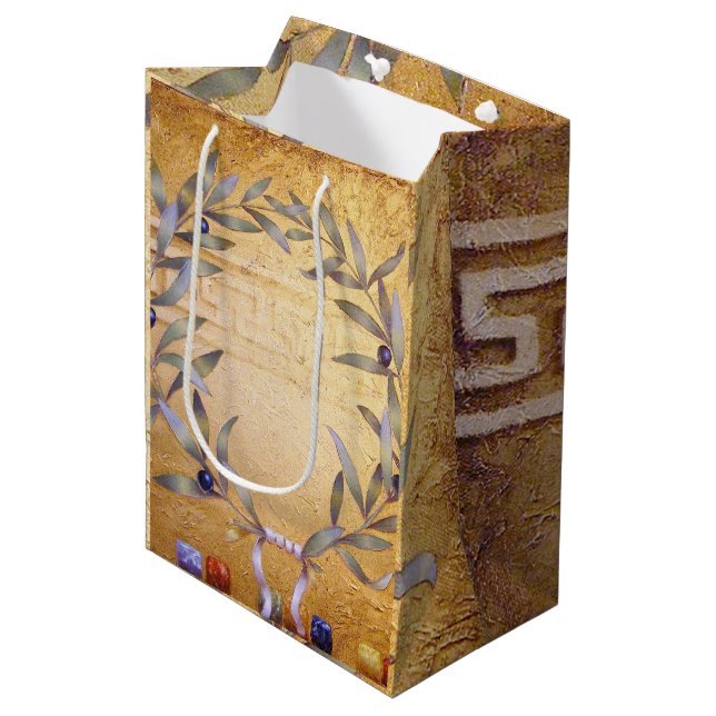 The Olive Crown Medium Gift Bag (Front Angled)