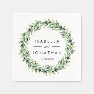 The Olive Grove   Rustic wedding Custom Napkin