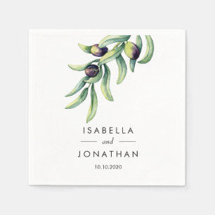The Olive Grove   Rustic wedding Custom Napkin