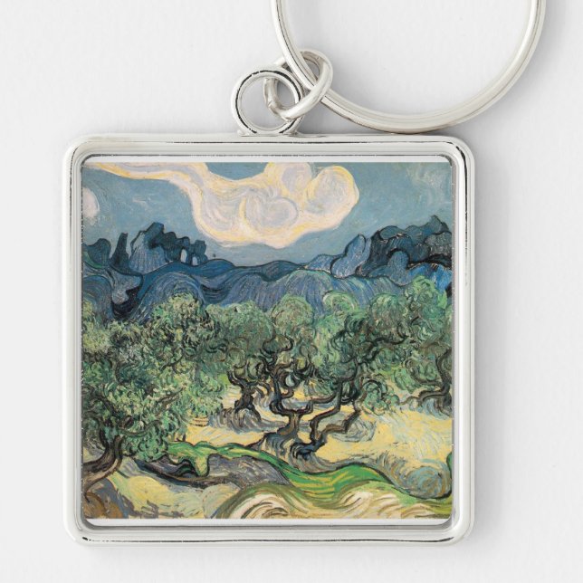 the olive trees,1889, Vincent van Gogh Key Ring (Front)