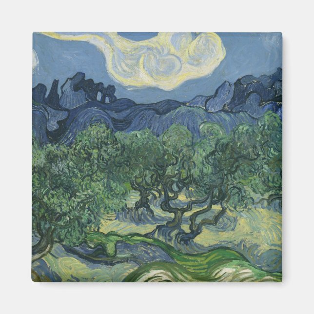 The Olive Trees by Vincent Van Gogh Magnet (Front)
