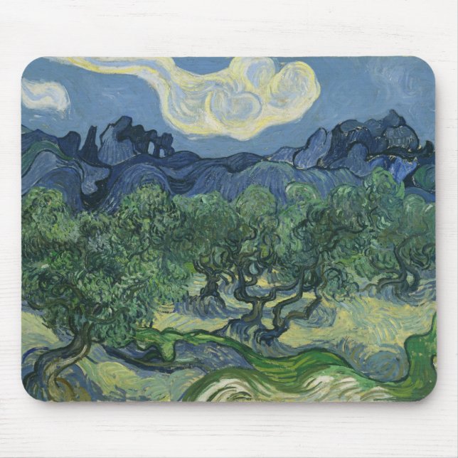 The Olive Trees by Vincent Van Gogh Mouse Pad (Front)
