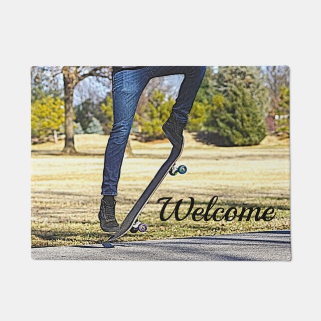 The Ollie Painterly Welcome Doormat (Front)