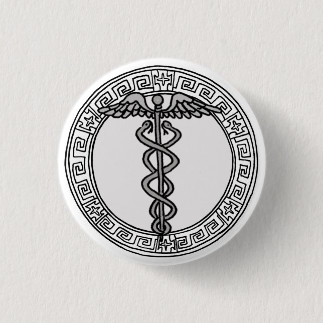 The Olympians! Hermes / Mercury symbol badge (Front)