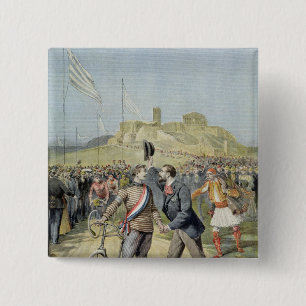 The Olympic Games in Athens 15 Cm Square Badge