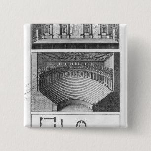 The Olympic Theatre at Vicenza 15 Cm Square Badge
