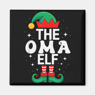 The Oma Elf Funny Christmas Matching Family Group  Magnet