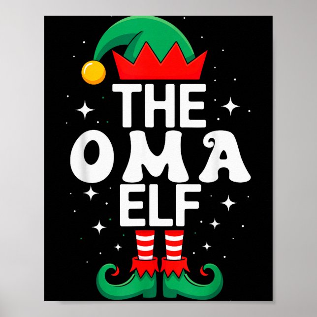The Oma Elf Funny Christmas Matching Family Group  Poster (Front)