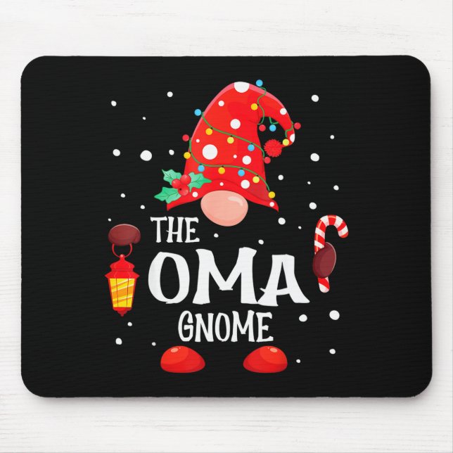 The Oma Gnome Matching Family Christmas Gnome Paja Mouse Pad (Front)