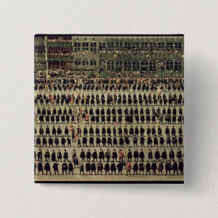 The Ommeganck in Brussels 15 Cm Square Badge