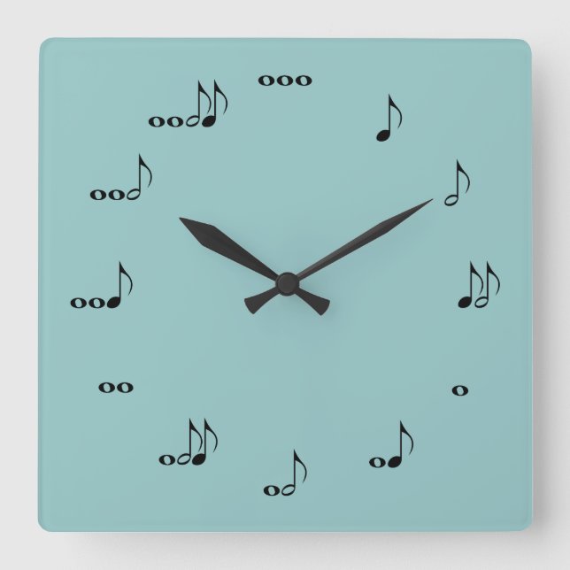 The One Of A Kind Square Music Note Clock (Front)