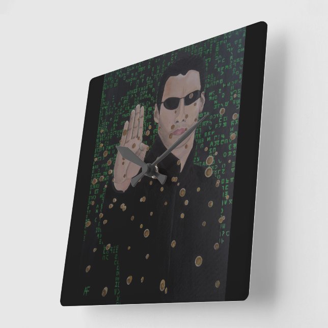 The One Painting by Alfred Fox Square Wall Clock (Angle)