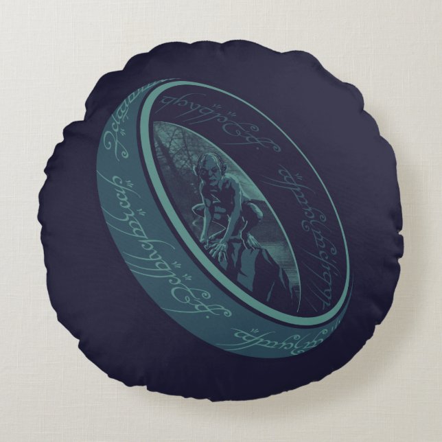 THE ONE RING™ GOLLUM™ Graphic Round Cushion (Front)
