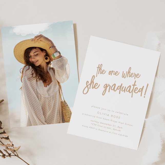 The One Where She Graduated Party Invitation (Creator Uploaded)
