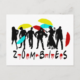 The One With The Zombies Parody Funny Halloween Postcard