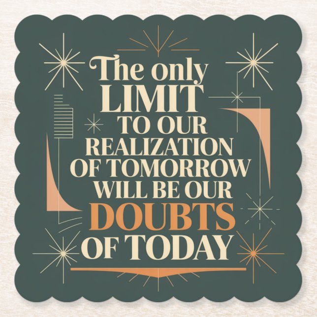 The Only Limit To Our Realization Of Tomorrow Paper Coaster (Front)