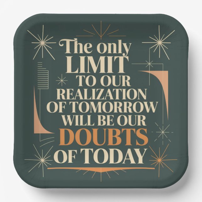 The Only Limit To Our Realization Of Tomorrow Paper Plate (Front)