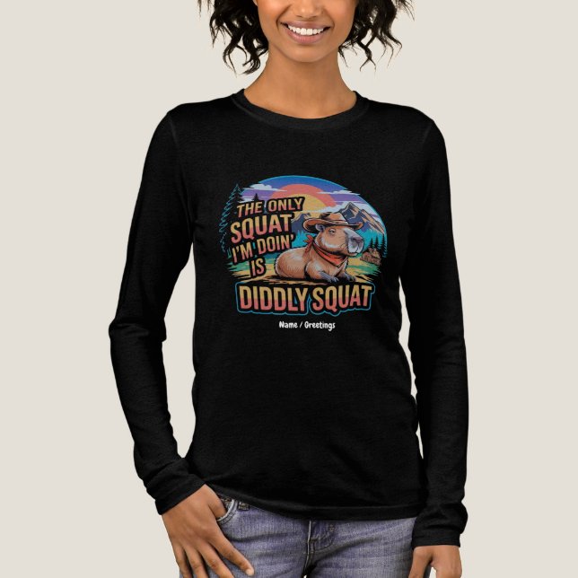 The Only Squat I'm Doing is Diddly Squat Capybara  Tri-Blend Shirt (Front)