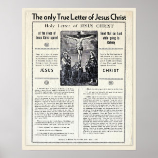 The Only True Letter of Jesus Christ Poster