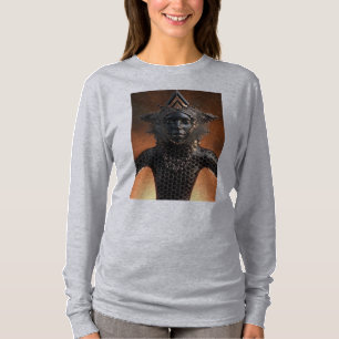 The Onyx Empress Black Gold Futuristic Portrait T-Shirt