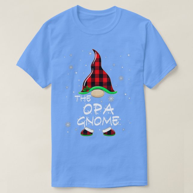 The Opa Gnome Buffalo Plaid Matching Family Christ T-Shirt (Design Front)