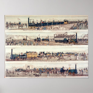 The opening of Stockton and Darlington Poster