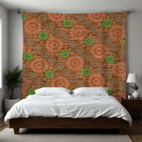 The Orange floral rainy scatter fibres textured pa