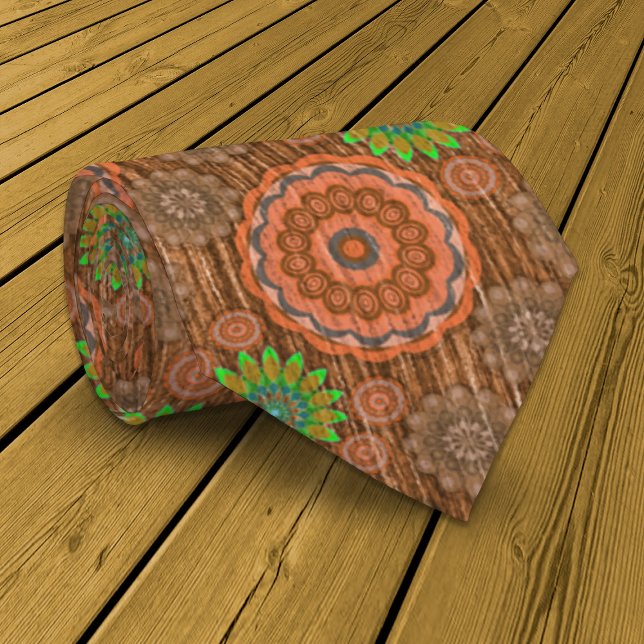 The Orange floral rainy scatter fibres textured Tie (Creator Uploaded)