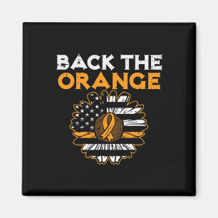 The Orange Sunflower Us Flag Leukaemia Awareness S Magnet