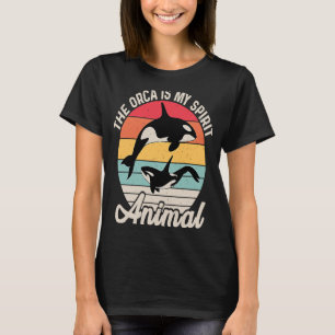 The Orca Is My Spirit Animal Retro Vintage Orca Wh T-Shirt