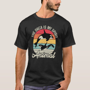 The Orca Is My Spirit Animal Retro Vintage Orca Wh T-Shirt