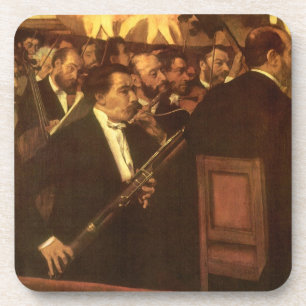 The Orchestra of Opera by Edgar Degas, Vintage Art Coaster