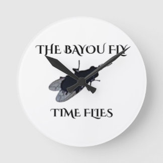 The Original Bayou Fly  Time Flies Round Clock