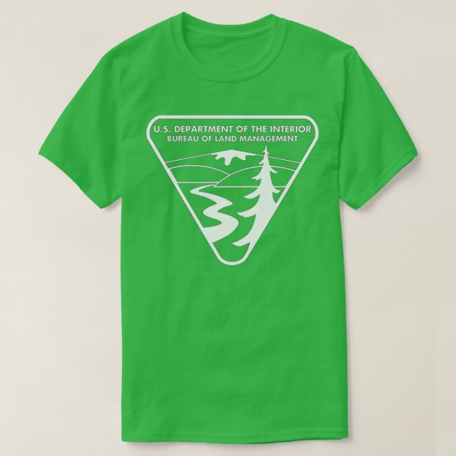 The Original BLM Bureau of Land Managment White T-Shirt (Design Front)