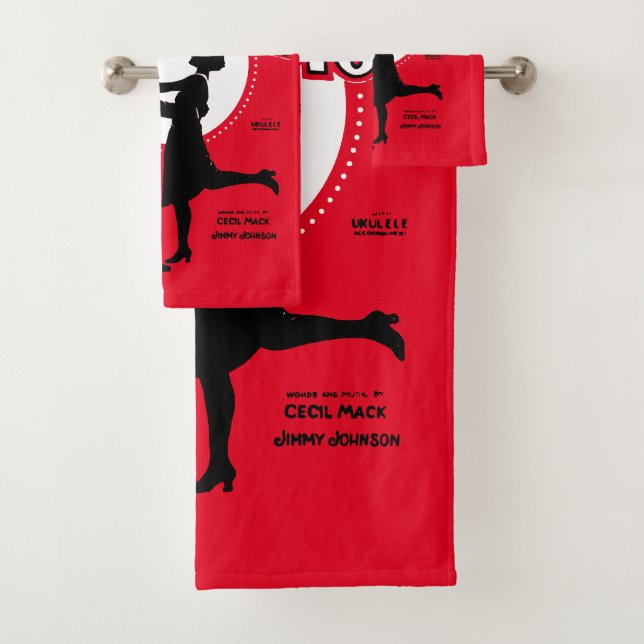 The Original Charleston Dance Sheet Music 1923 Bath Towel Set (Insitu)