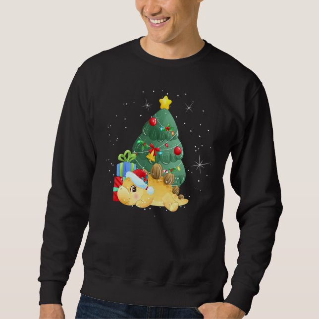 The Original Christmas Tree Rex Stegosaurus Dinosa Sweatshirt (Front)