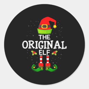 The Original Elf Christmas Family Matching Pajama  Classic Round Sticker