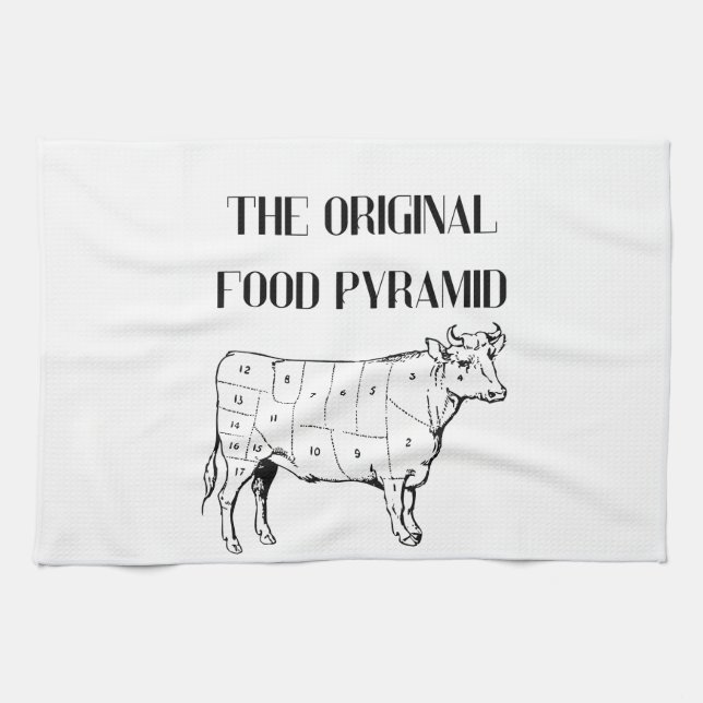 The Original Food Pyramid Tea Towel (Horizontal)