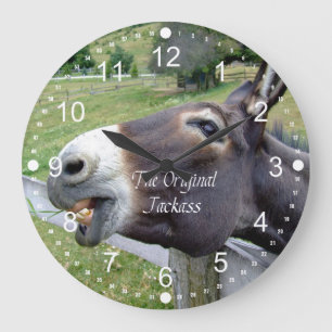 The Original Jackass Funny Donkey Mule Farm Animal Large Clock