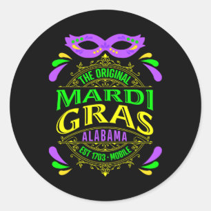 The Original Mobile Alabyma Mardi Gras 2025  Classic Round Sticker