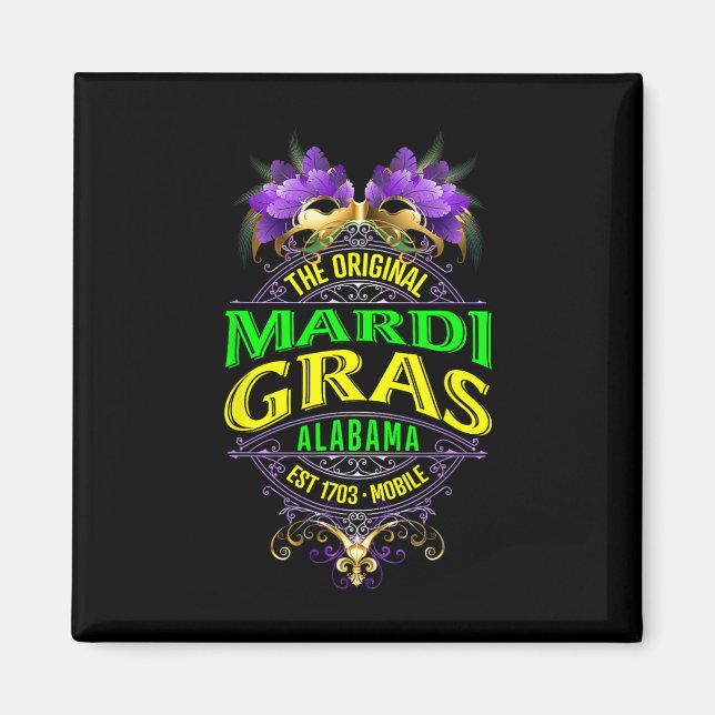 The Original Mobile Alama Mardi Gras  Magnet (Front)