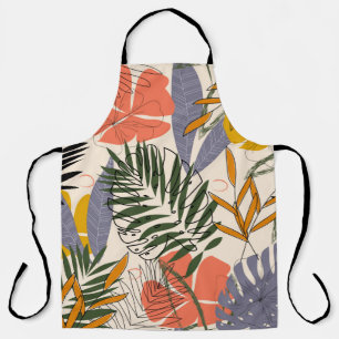 The original pattern with tropical leaves and plan apron