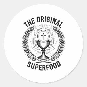 The Original Superfood Eucharist Catholic M Classic Round Sticker