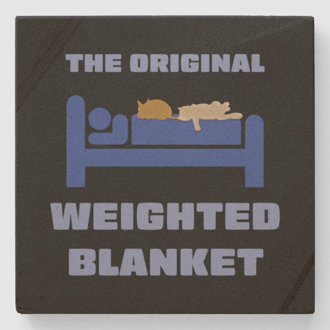 The Original Weighted Blanket Icons Stone Coaster (Front)