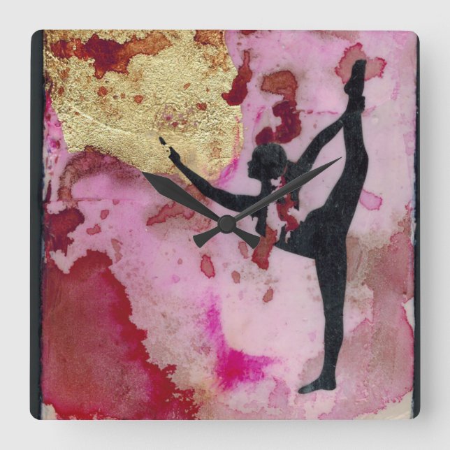 The Original Yoga Girl Square Clock (Front)