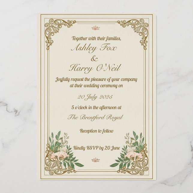 The Ornamental Flourish Wedding Invitation (Front)