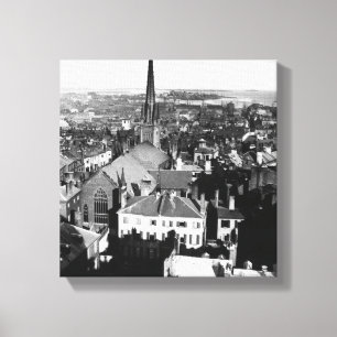 The ornamented spire of a church in Boston Canvas Print