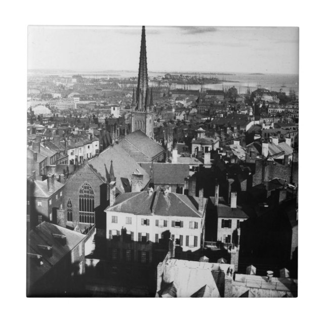 The ornamented spire of a church in Boston Tile (Front)