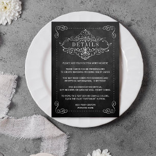 The Ornate Chalkboard Wedding Collection Enclosure Card